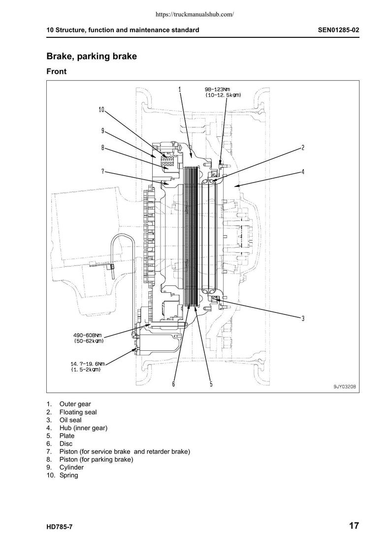 Komatsu HD785-7 Dump Truck Service Manual 2007-2011 Mining Truck service manual preview page 4