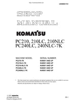 Komatsu PC210 PC240-7K Excavator Service Manual service manual preview page 2