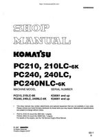 Komatsu PC210 PC240 6K Excavator Service Manual 1997-2001 service manual preview page 2