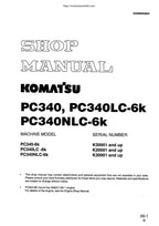 Komatsu PC340-6K PC340LC PC340NLC Service Manual service manual preview page 2