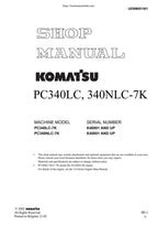 Komatsu PC340LC PC340NLC 7K Excavator Service Manual service manual preview page 2
