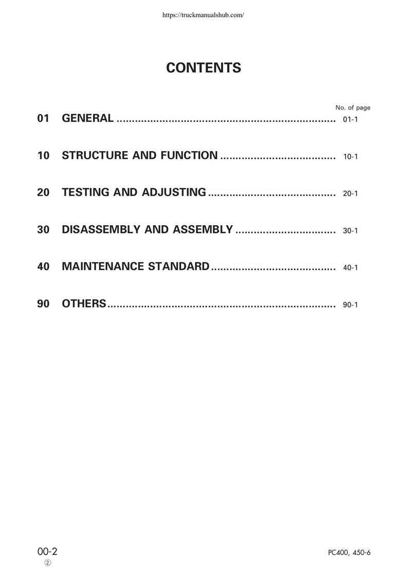 Komatsu PC400 PC450-6 Excavator Service Manual service manual preview page 7