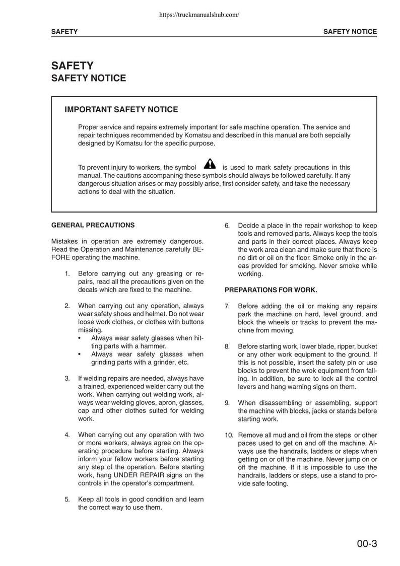 Komatsu PC340 PC340LC PC340NLC-6K Excavator Service Manual service manual preview page 6