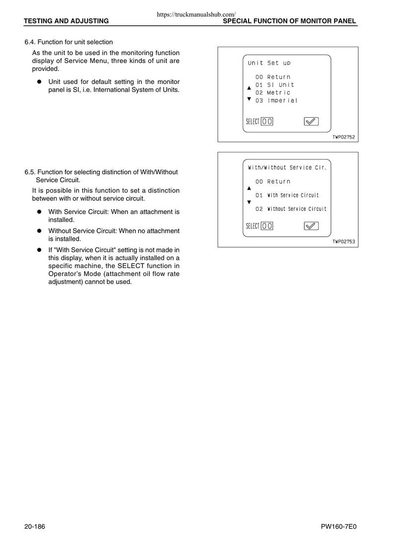 Komatsu PW160-7E0 Wheeled Excavator Service Manual service manual preview page 5