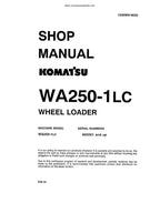 Komatsu WA250-1LC Wheel Loader Service Manual service manual preview page 2