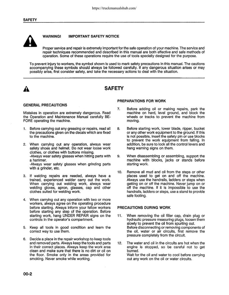 Komatsu WA250-1LC Wheel Loader Service Manual service manual preview page 9
