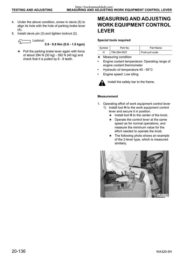 Komatsu WA320-5H Wheel Loader Service Manual service manual preview page 4