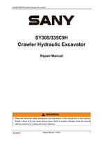 Sany SY305 SY335C9H Excavator Service Manual service manual preview page 3
