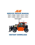 JLG Telehandler 3507 3508 3509 3512 3513 4007 4008 4009 4012 4013 Service Manual PDF service repair manual cover