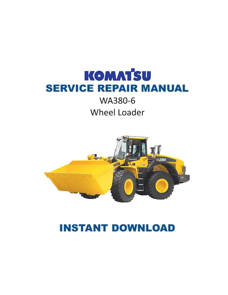Komatsu WA380-6 Wheel Loader Service Manual PDF service repair manual cover