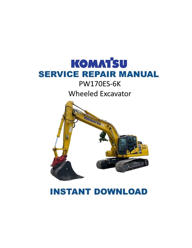 Komatsu PW170ES-6K Wheeled Excavator Service Manual 2001-2005 PDF service repair manual cover