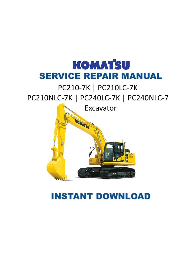 Komatsu PC210 PC240-7K Excavator Service Manual PDF service repair manual cover