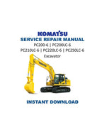 Komatsu PC200 PC210 PC220 pc250 Service Manual PDF service repair manual cover