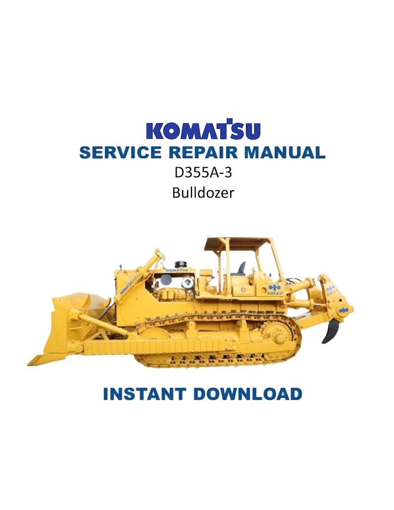 Komatsu D355A-3 Bulldozer Service Manual 1989-1993 Crawler Dozer PDF service repair manual cover