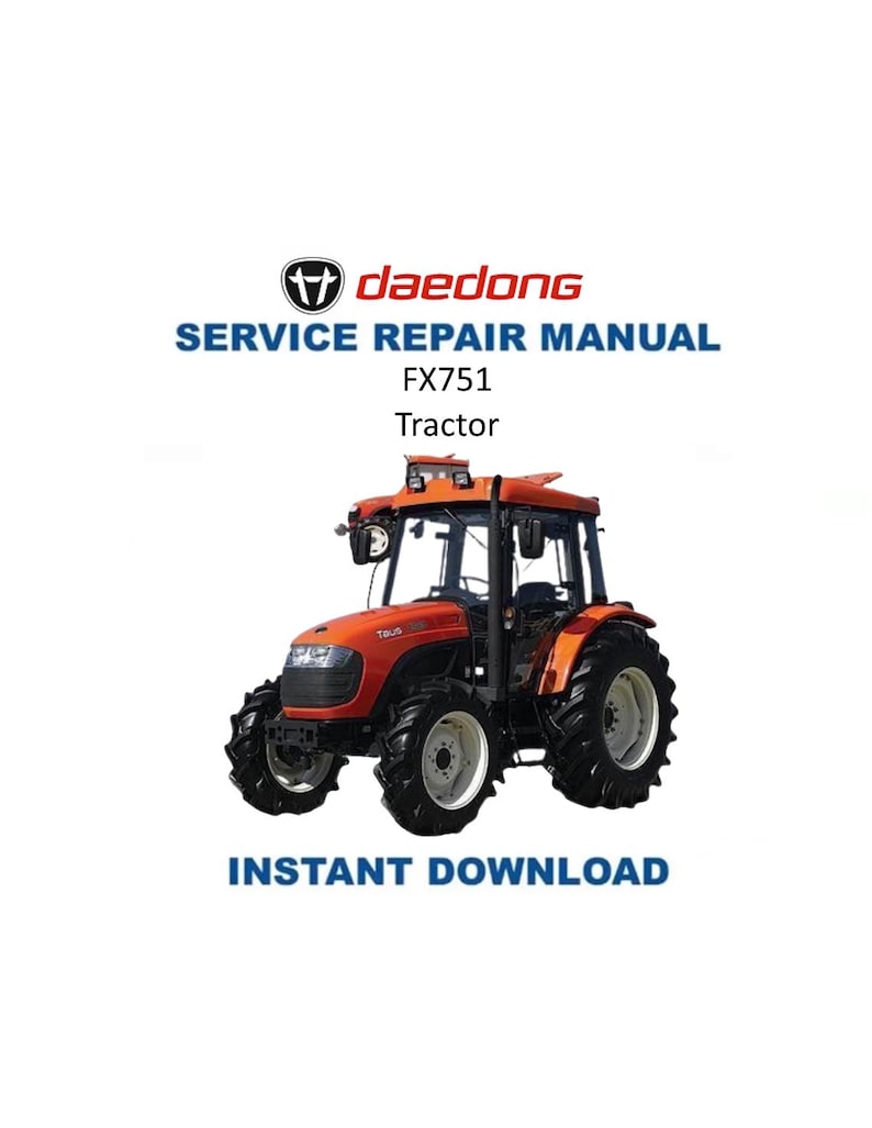 Daedong FX751 Tractor Service Manual PDF service repair manual cover