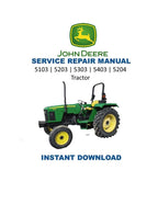 John Deere 5103 5203 5303 5403 5204 Tractor Service Manual PDF service repair manual cover