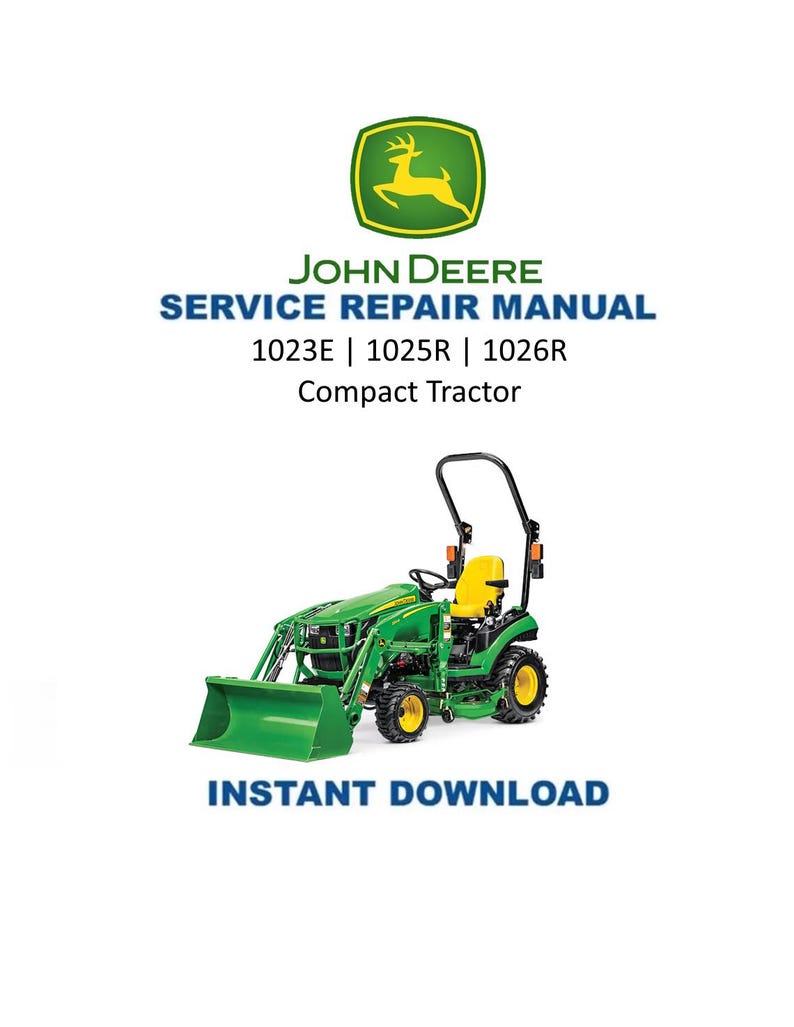 John Deere 1023E 1025R 1026R Service Manual PDF service repair manual cover