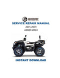 Gamax AX600 600LX Service Manual 2015-2019 ATV Repair PDF service repair manual cover