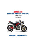 Benelli TNT 1130 Service Manual 2004-2008 Motorcycle Repair PDF service repair manual cover