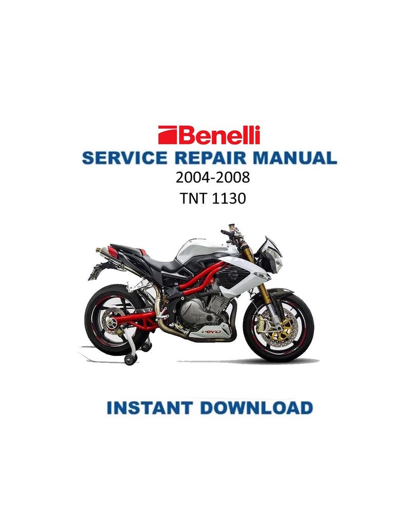 Benelli TNT 1130 Service Manual 2004-2008 Motorcycle Repair PDF service repair manual cover