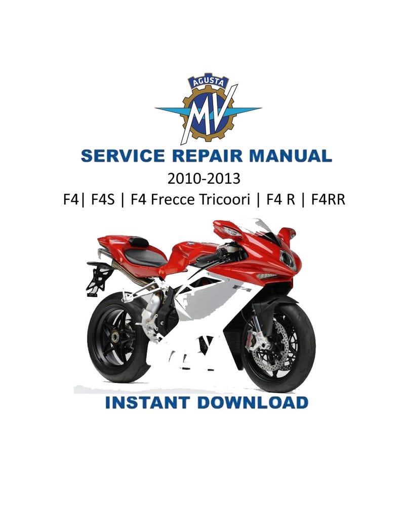 MV Agusta F4 Service Manual PDF service repair manual cover