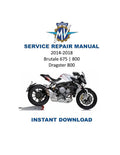MV Agusta Brutale 675 800 Dragster 800 Service Manual 2014-2018 Motorcycle pdf PDF service repair manual cover