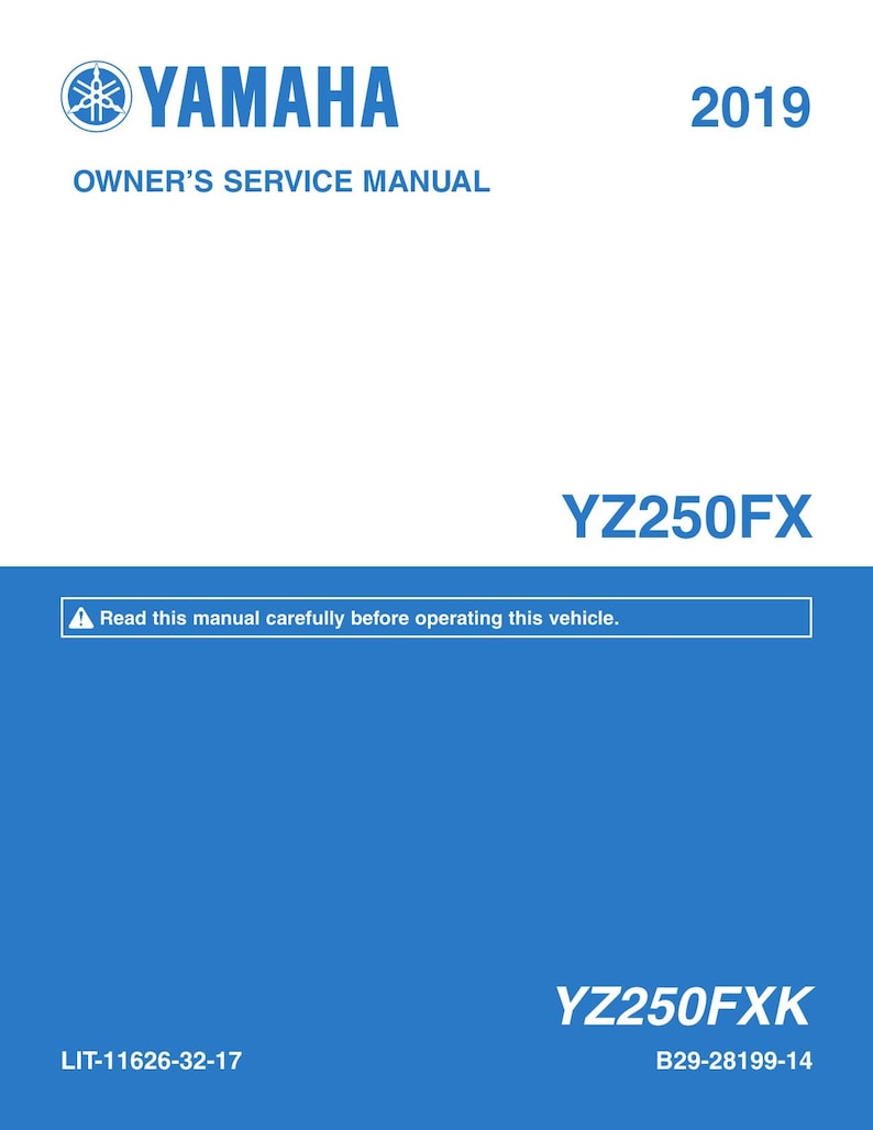 Yamaha YZ250FX Service Manual 2019-2023 Dirt Bike Motorcycle service manual preview page 2