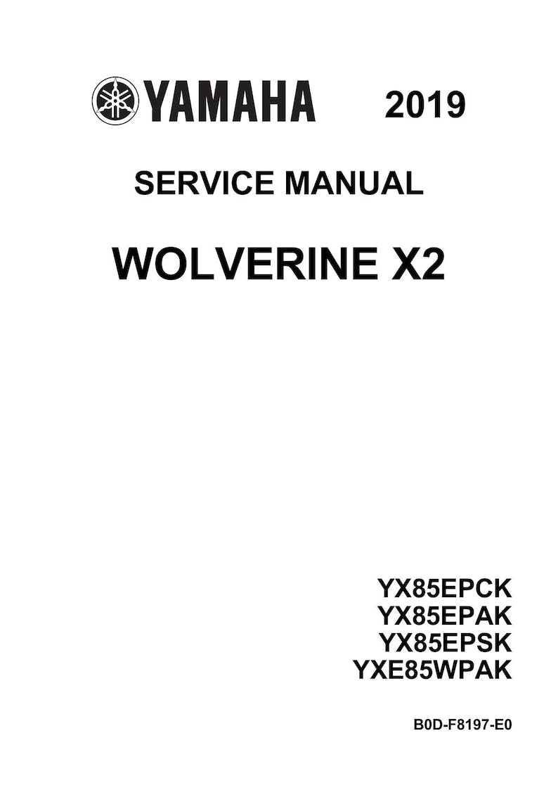 Yamaha Wolverine X2 Service Manual service manual preview page 2