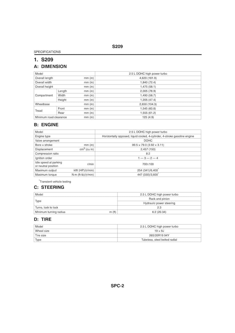 Subaru S209 Service Manual service manual preview page 7