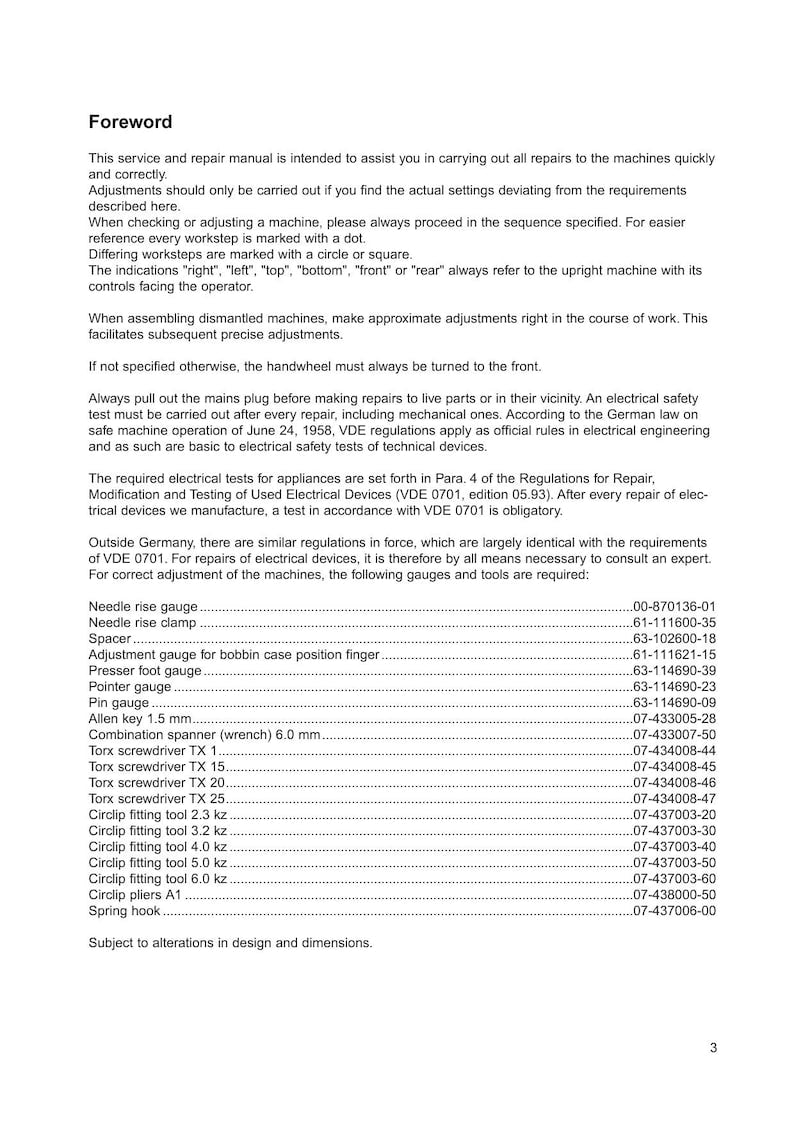 PFAFF Expression 2014 2024 2034 2044 Service Manual 2002-2006 Sewing Machine pdf service manual preview page 5