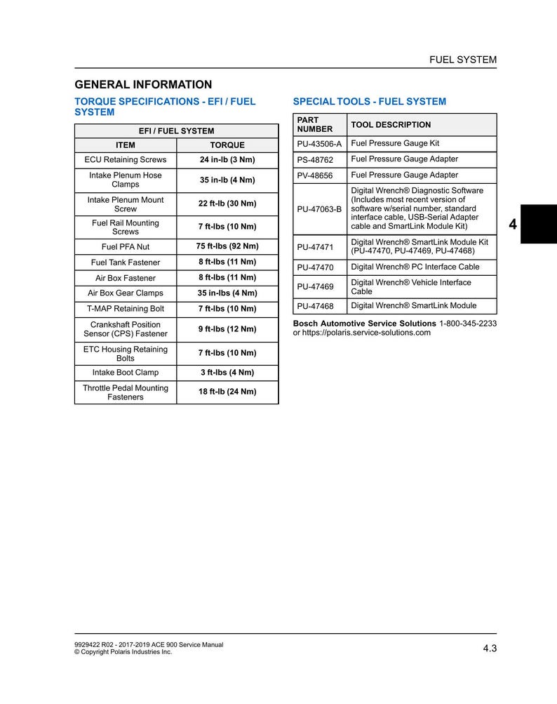 Polaris ACE 900 Service Manual service manual preview page 9