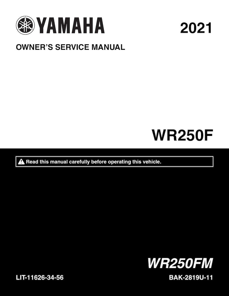 Yamaha WR250F Service Manual service manual preview page 2