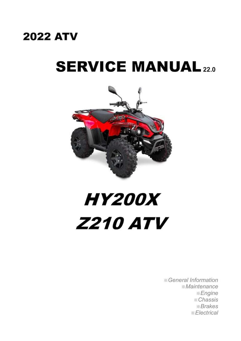 Linhai HY200X Z210 ATV Service Manual 2022-2026 PDF service repair manual cover
