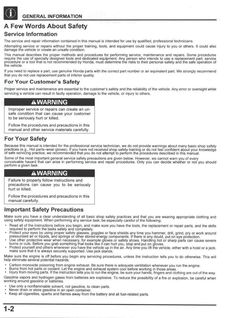 Honda CRF300L Service Manual service manual preview page 4