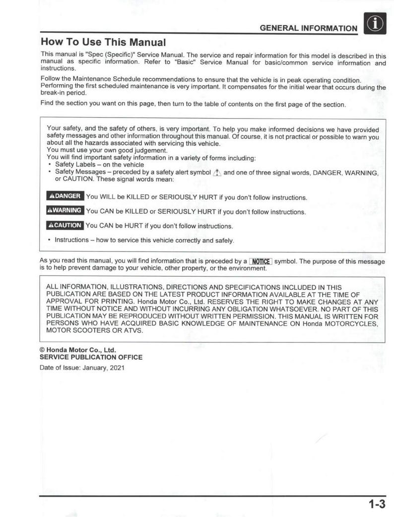Honda CRF300L Service Manual service manual preview page 5