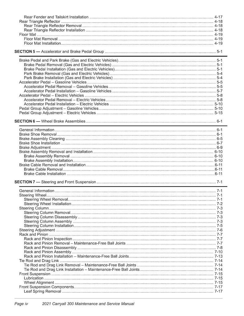 Club Car Carryall 300 Service Manual service manual preview page 8