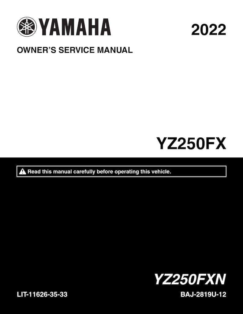 Yamaha YZ250FX Service Manual 2022-2026 Off-Road Motorcycle service manual preview page 2