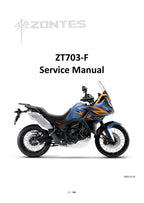 Zontes ZT703-F Service Manual 2024-2026 Adventure Motorcycle service manual preview page 2