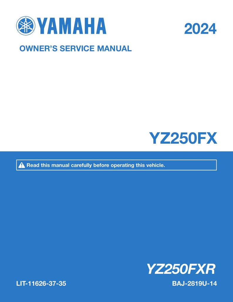 Yamaha YZ250FX Service Manual service manual preview page 2