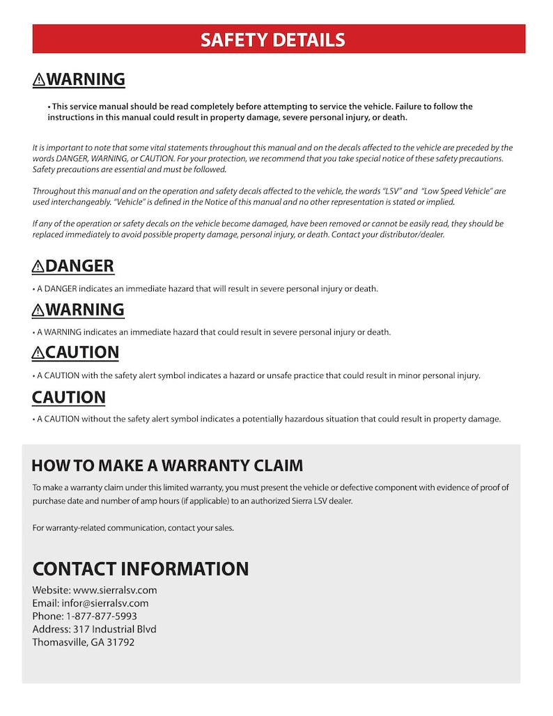 Sierra LSV AX1 AX2 ax3 ax4 Service Manual service manual preview page 3