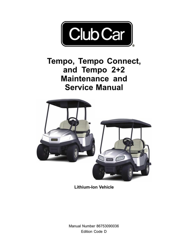 Club Car Tempo Service Manual PDF service repair manual cover