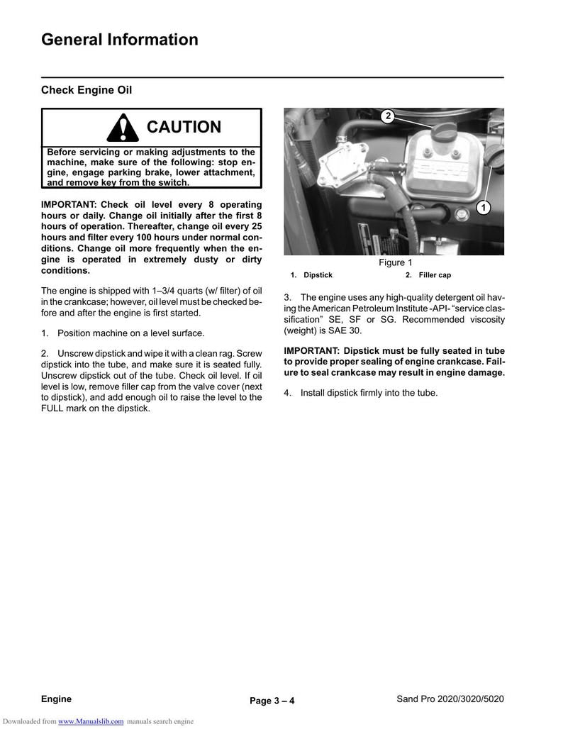 Toro Sand Pro 2020 3020 5020 Engine Service Manual service manual preview page 4