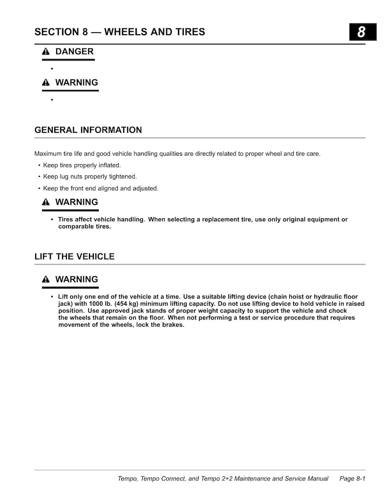 Club Car Tempo Service Manual service manual preview page 9