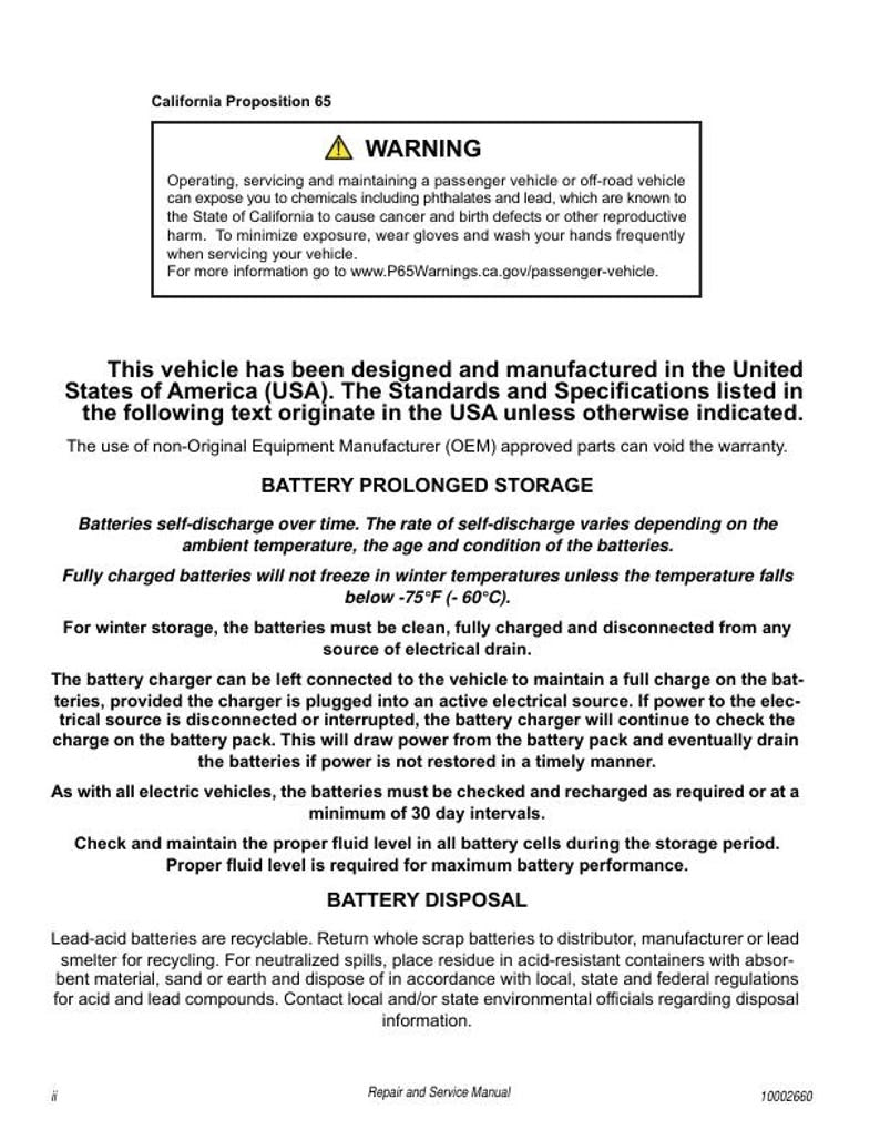 Tracker Offroad EViS 72V Electric UTV Service Manual service manual preview page 9
