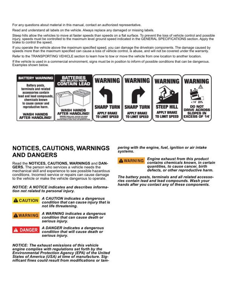 Tracker Offroad EV 72V Electric UTV Service Manual service manual preview page 7
