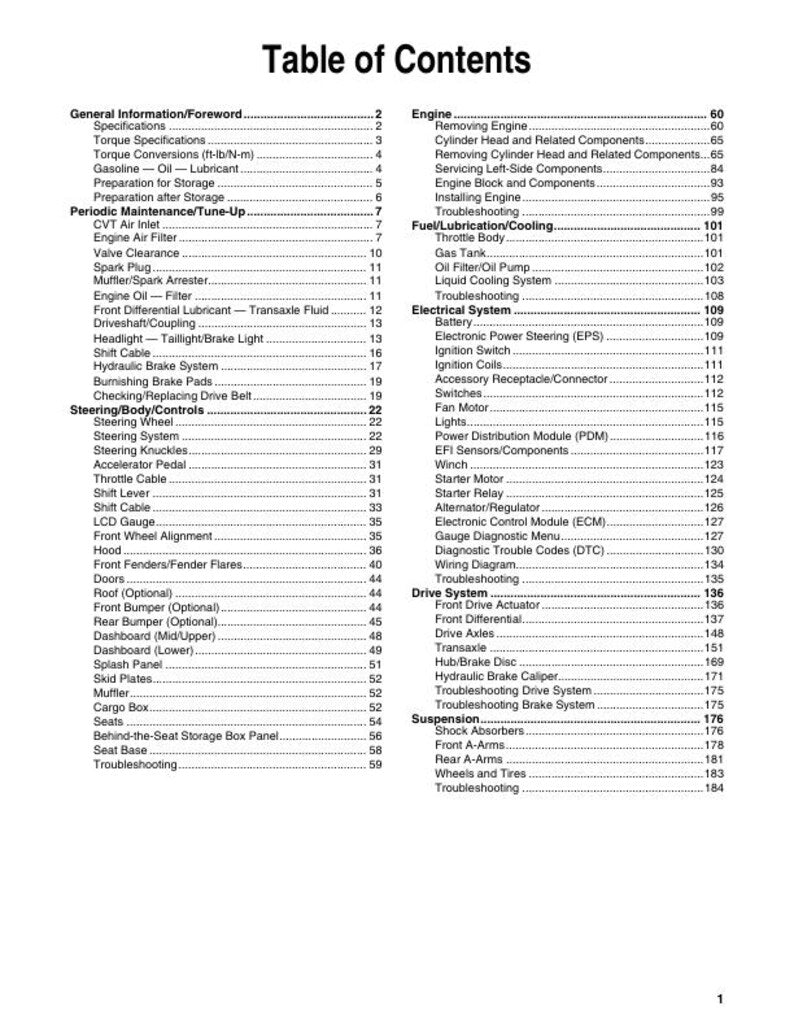Tracker Offroad 800SX Service Manual service manual preview page 9