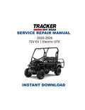 Tracker Offroad EV 72V Electric UTV Service Manual PDF service repair manual cover