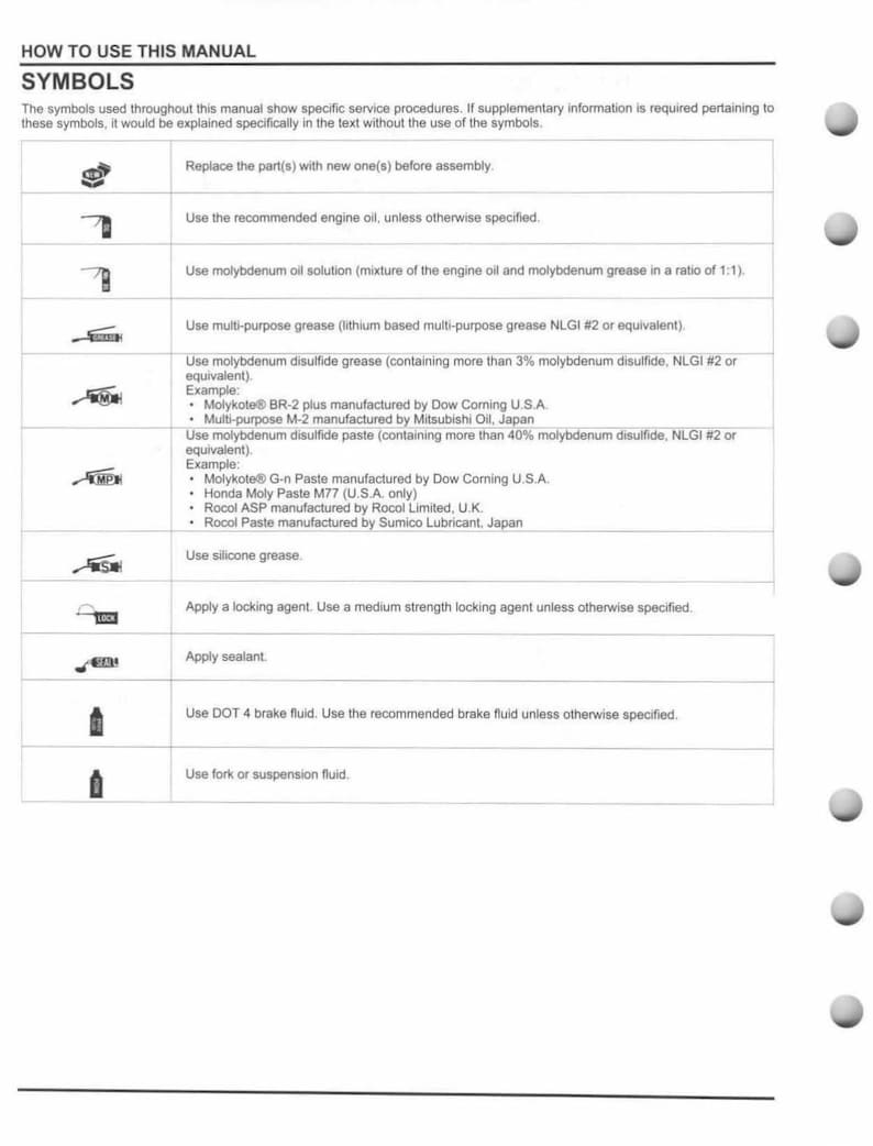 Honda CRF450R Service Manual service manual preview page 9