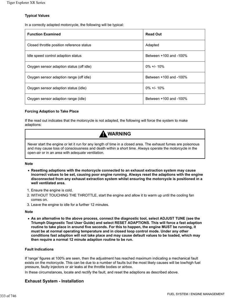 Triumph Tiger Explorer XR XRX XRT Service Manual service manual preview page 10