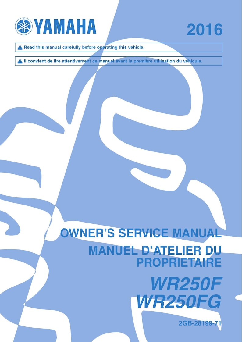 Yamaha WR250F WR250FG Service Manual service manual preview page 2